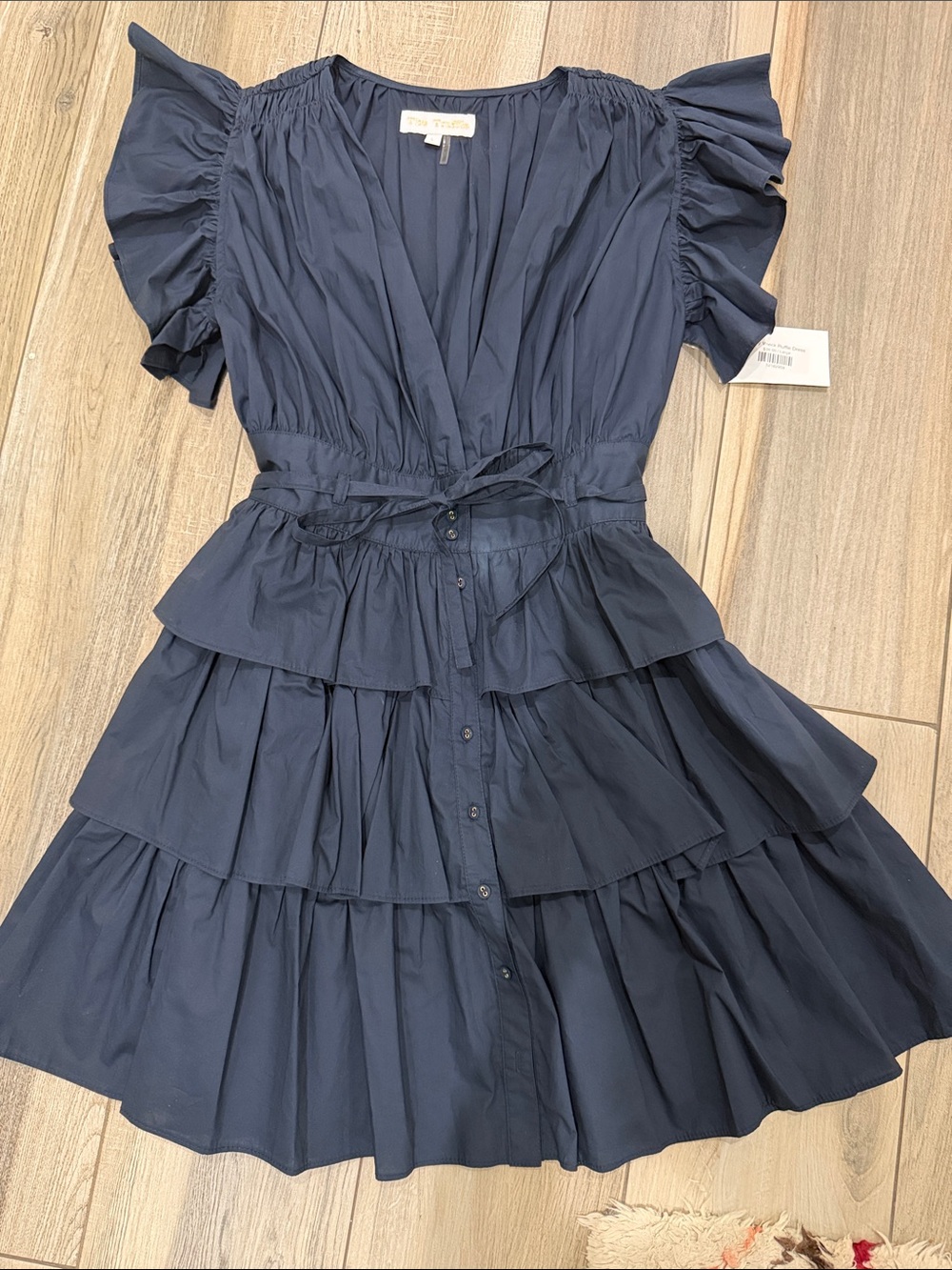 NWT Navy Blue Tiered Ruffle Dress